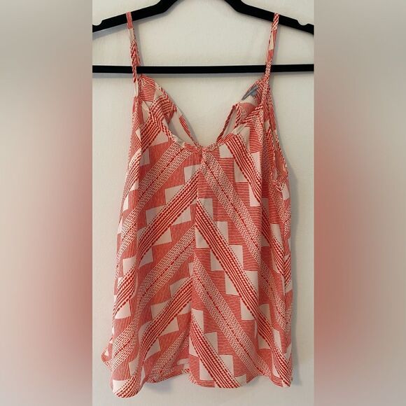 Charlotte Russe Tops - Boho Tank Top, Orange and White Geometric Pattern, Charlotte Russe, Size M